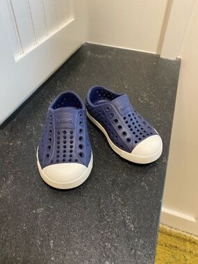 Toddler size 6 Native Navy Blue and White Slip-On Sneakers
